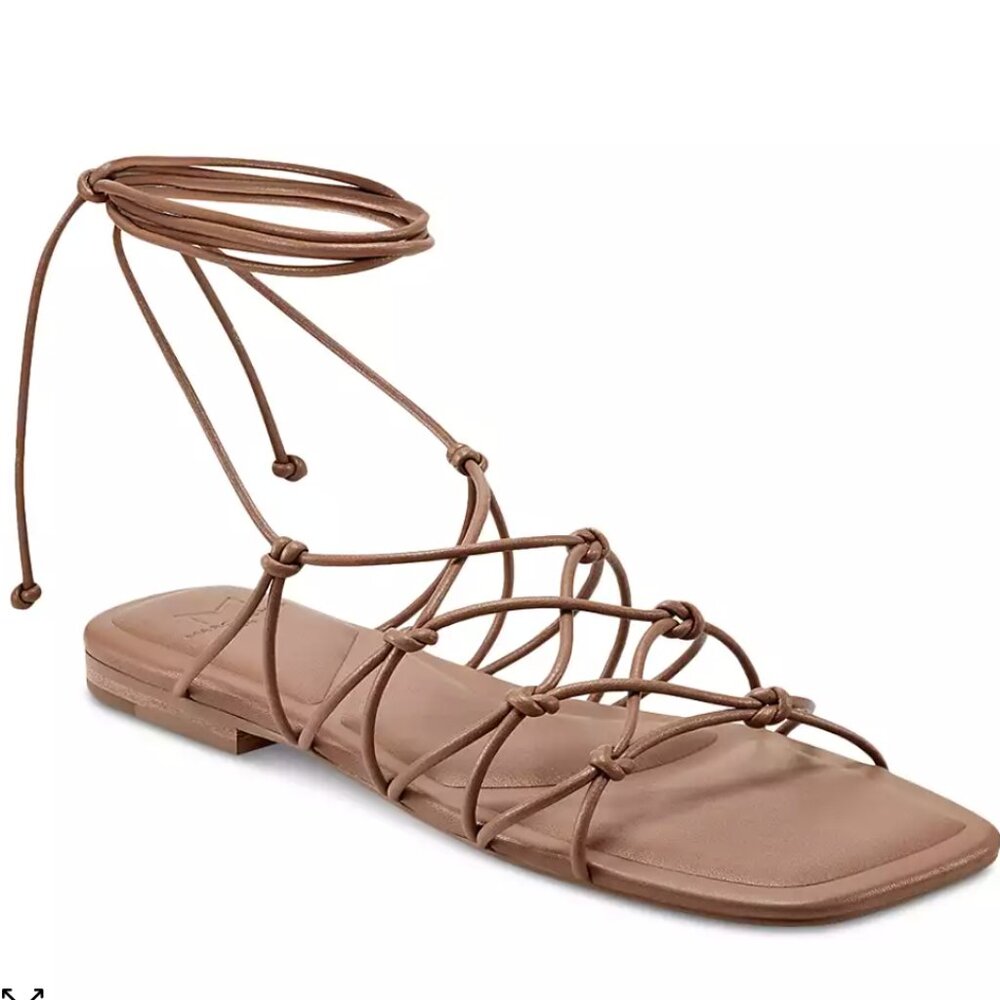 Marc Fisher LTD Monnie Square Toe Strappy Flat Sandals